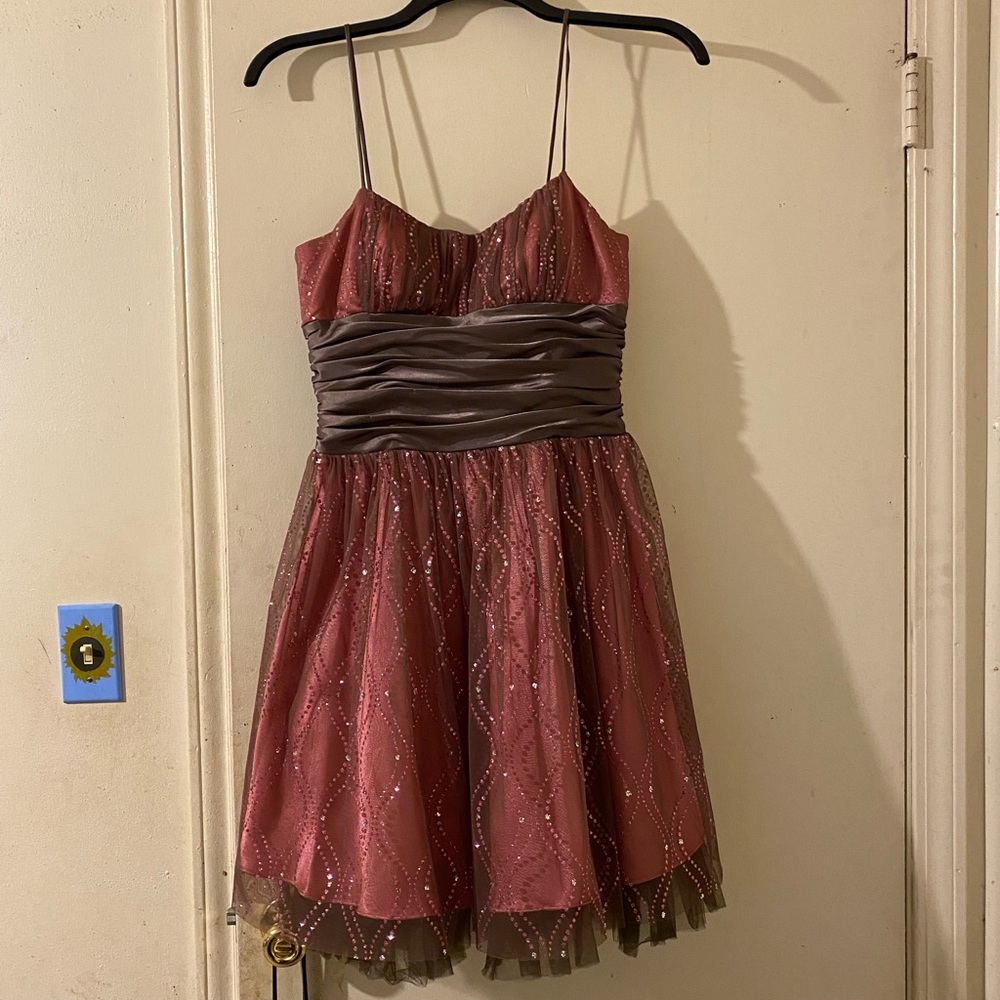 Pink and Gray Sequin Dress